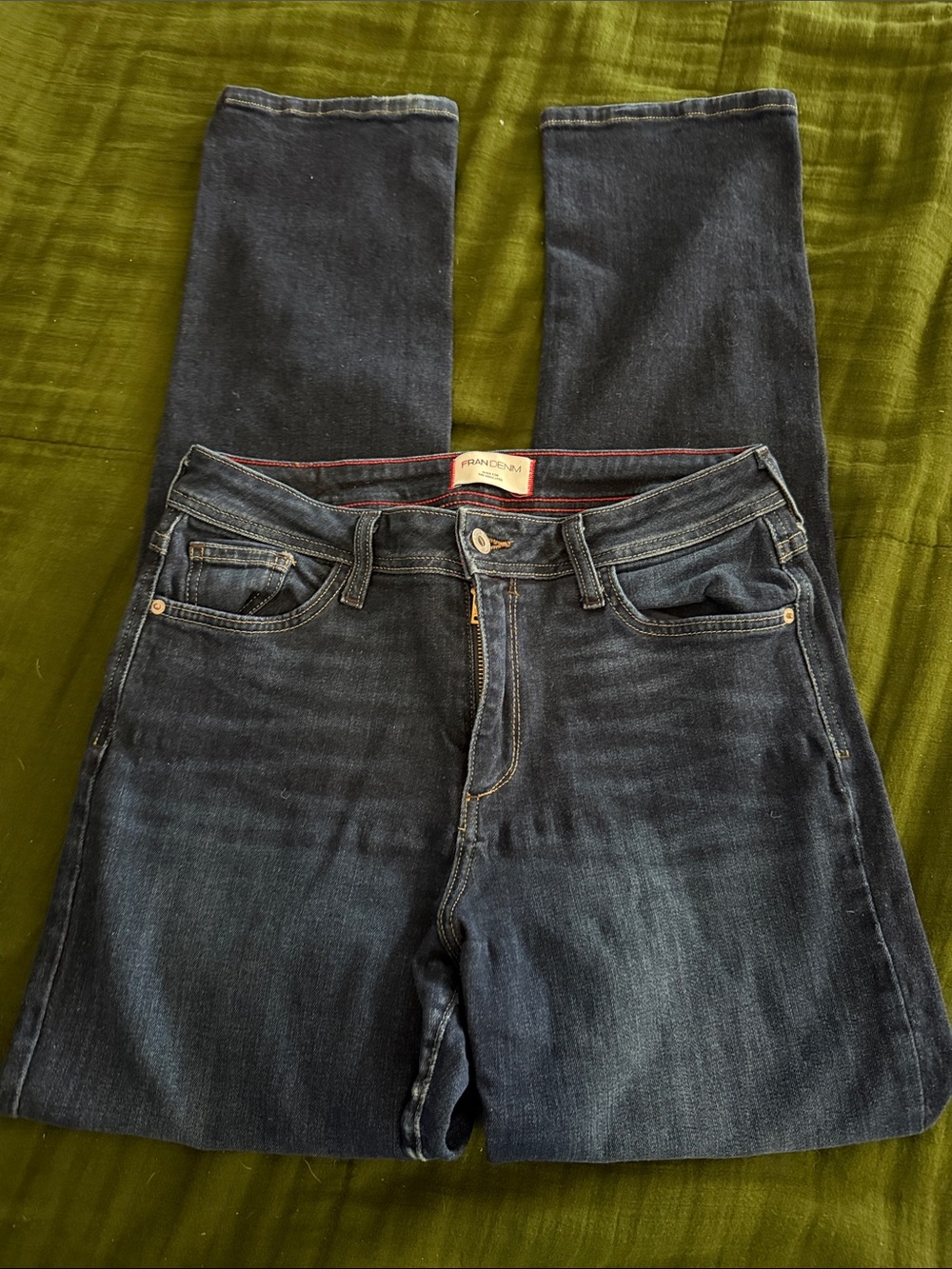 Fran Denim Madison Straight Leg Dark Wash Jean